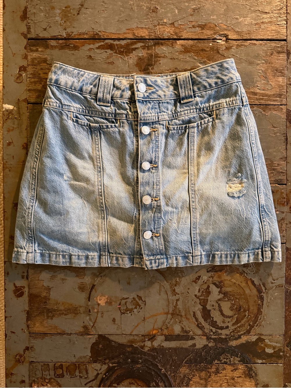 Free People We The Free Midnight Sun Mid Rise Denim Skort Size 28